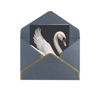 Biglietti di auguri 17,5 x 11,5 cm, biglietti vuoti con cigno bianco, biglietti di auguri pieghevoli con buste biglietto di ringraziamento biglietto vuoto per tutte le occasioni