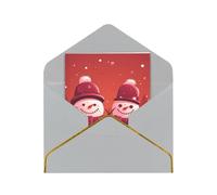Biglietti di auguri 17,5 x 11,5 cm, biglietti vuoti con due pupazzi di neve insieme, biglietti di auguri pieghevoli vuoti con buste biglietto di ringraziamento biglietto vuoto per tutte le occasioni