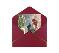 Biglietti di auguri 17,5 x 11,5 cm, biglietti vuoti con simpatico gallo, galline, biglietti di auguri pieghevoli con buste biglietto di ringraziamento per tutte le occasioni