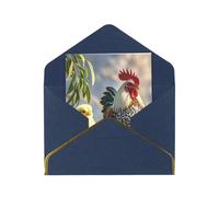 Biglietti di auguri 17,5 x 11,5 cm, biglietti vuoti con simpatico gallo, galline, biglietti di auguri pieghevoli con buste biglietto di ringraziamento per tutte le occasioni