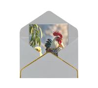 Biglietti di auguri 17,5 x 11,5 cm, biglietti vuoti con simpatico gallo, galline, biglietti di auguri pieghevoli con buste biglietto di ringraziamento per tutte le occasioni