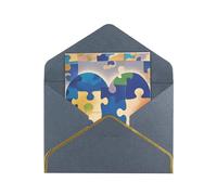 Biglietti di auguri 17,5 x 11,5 cm, biglietti vuoti per la consapevolezza dell'autismo, puzzle a forma di cuore, biglietti di auguri pieghevoli vuoti con buste biglietto di ringraziamento biglietto