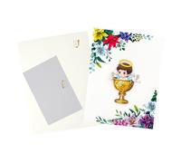Biglietti di auguri 3D per baby shower, biglietti per battesimo con angelo e fiori, pieghevole, regalo per baby shower, cresima, ricordo per padrini, ragazze, ragazzi, neo genitori
