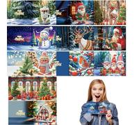 Biglietti di auguri artistici, biglietti di auguri, biglietti di auguri con strass di Natale, biglietti di Natale creativi, biglietti di pittura di Natale in pittura su regalo, 12 pezzi