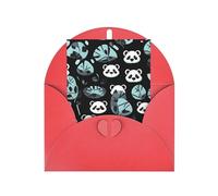 Biglietti di auguri bianchi e neri con faccia di panda, biglietti di ringraziamento e buste, 10 x 15 cm, per matrimoni, baby shower, feste.