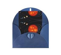 Biglietti di auguri blu con buste - Spazio esterno Galaxy sistema solare stampa biglietti vuoti, perfetti per compleanno, matrimonio, anniversario