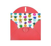 Biglietti di auguri colorati con stampa ananas con buste, vacanze, compleanni, matrimoni e tutte le occasioni