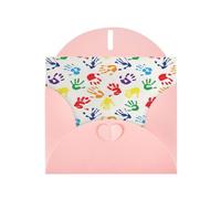 Biglietti di auguri colorati con stampa arcobaleno a forma di mano con buste, vacanze, compleanni, matrimoni e tutte le occasioni