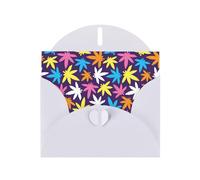 Biglietti di auguri colorati con stampa con motivo erbacce e buste, per vacanze, compleanni, matrimoni e tutte le occasioni