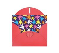 Biglietti di auguri colorati con stampa con motivo erbacce e buste, per vacanze, compleanni, matrimoni e tutte le occasioni