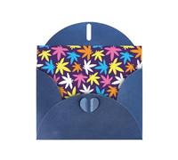 Biglietti di auguri colorati con stampa con motivo erbacce e buste, per vacanze, compleanni, matrimoni e tutte le occasioni