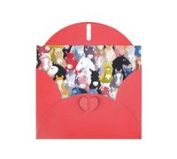 Biglietti di auguri colorati con stampa di cavalli in stile cartone animato, con buste, vacanze, compleanni, matrimoni e tutte le occasioni