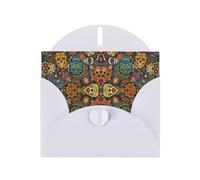 Biglietti di auguri colorati con stampa di teschi di zucchero, con buste, vacanze, compleanni, matrimoni e tutte le occasioni