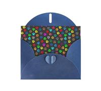 Biglietti di auguri colorati con stampa di zampa di cane, con buste, vacanze, compleanni, matrimoni e tutte le occasioni