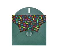 Biglietti di auguri colorati con stampa di zampa di cane, con buste, vacanze, compleanni, matrimoni e tutte le occasioni