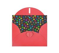 Biglietti di auguri colorati con stampa di zampa di cane, con buste, vacanze, compleanni, matrimoni e tutte le occasioni