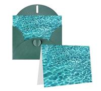 Biglietti di auguri con acqua in piscina, biglietti vuoti e buste, biglietto di ringraziamento per insegnanti, biglietto di congratulazioni, biglietto di compleanno, bellissimo biglietto di auguri
