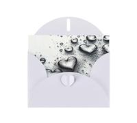 Biglietti di auguri con buste, a forma di cuore, con stampa di gocce d'acqua, biglietti di ringraziamento vuoti, per tutte le occasioni