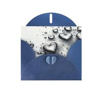 Biglietti di auguri con buste, a forma di cuore, con stampa di gocce d'acqua, biglietti di ringraziamento vuoti, per tutte le occasioni