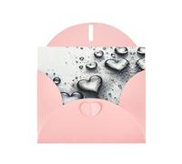 Biglietti di auguri con buste, a forma di cuore, con stampa di gocce d'acqua, biglietti di ringraziamento vuoti, per tutte le occasioni