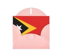 Biglietti di auguri con buste, bandiera Timor Est stampa biglietti di ringraziamento vuoti Nota per tutte le occasioni Vacanza