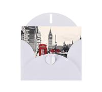 Biglietti di auguri con buste, cabina telefonica rossa Londra Street stampa biglietti di ringraziamento vuoti nota per tutte le occasioni vacanza