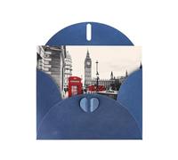 Biglietti di auguri con buste, cabina telefonica rossa Londra Street stampa biglietti di ringraziamento vuoti nota per tutte le occasioni vacanza