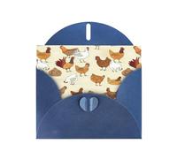 Biglietti di auguri con buste, con stampa di galline, per vacanze, compleanni, matrimoni e tutte le occasioni