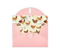 Biglietti di auguri con buste, con stampa di galline, per vacanze, compleanni, matrimoni e tutte le occasioni