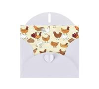 Biglietti di auguri con buste, con stampa di galline, per vacanze, compleanni, matrimoni e tutte le occasioni