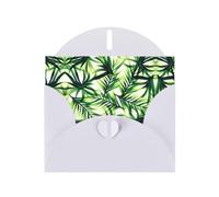 Biglietti di auguri con buste, foglie verdi con stampa di palme, biglietti di ringraziamento vuoti per tutte le occasioni