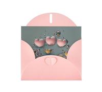 Biglietti di auguri con buste, romantico cuore con stampa di gocce d'acqua, biglietti di ringraziamento vuoti per tutte le occasioni