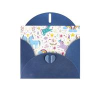 Biglietti di auguri con buste, stampa di unicorni rosa, biglietti di ringraziamento vuoti per tutte le occasioni