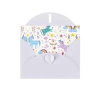 Biglietti di auguri con buste, stampa di unicorni rosa, biglietti di ringraziamento vuoti per tutte le occasioni