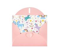 Biglietti di auguri con buste, stampa di unicorni rosa, biglietti di ringraziamento vuoti per tutte le occasioni