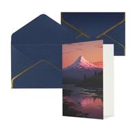 Biglietti di auguri con buste Thinking of You Biglietto vuoto Biglietto di auguri Tramonto paesaggio montagne lago biglietti di auguri per compleanno, baby shower, congratulazioni matrimonio biglietto