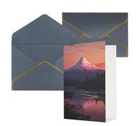 Biglietti di auguri con buste Thinking of You Biglietto vuoto Biglietto di auguri Tramonto paesaggio montagne lago biglietti di auguri per compleanno, baby shower, congratulazioni matrimonio biglietto
