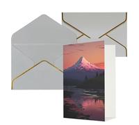 Biglietti di auguri con buste Thinking of You Biglietto vuoto Biglietto di auguri Tramonto paesaggio montagne lago biglietti di auguri per compleanno, baby shower, congratulazioni matrimonio biglietto