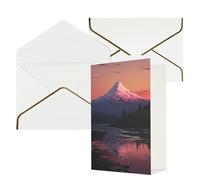 Biglietti di auguri con buste Thinking of You Biglietto vuoto Biglietto di auguri Tramonto paesaggio montagne lago biglietti di auguri per compleanno, baby shower, congratulazioni matrimonio biglietto