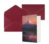Biglietti di auguri con buste Thinking of You Biglietto vuoto Biglietto di auguri Tramonto paesaggio montagne lago biglietti di auguri per compleanno, baby shower, congratulazioni matrimonio biglietto