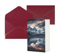 Biglietti di auguri con buste Thinking of You, biglietto vuoto con riflesso di nuvole e montagne, biglietti di auguri per compleanno, baby shower, congratulazioni, matrimonio, ringraziamento, tutte le