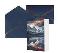 Biglietti di auguri con buste Thinking of You, biglietto vuoto con riflesso di nuvole e montagne, biglietti di auguri per compleanno, baby shower, congratulazioni, matrimonio, ringraziamento, tutte le