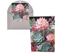 Biglietti di auguri con cactus, fiori rossi succulenti, bonsai, biglietti di ringraziamento, biglietti di auguri, biglietti di auguri di compleanno, biglietti di San Valentino, per laurea, inviti per