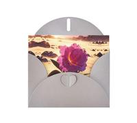Biglietti di auguri con fiori nel deserto, colore grigio perlato, 15 x 10 cm, con buste per compleanni, matrimoni e condoglianze