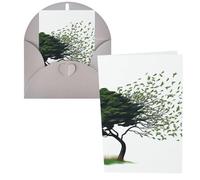 Biglietti di auguri con grande albero che soffia nel vento, biglietti vuoti con buste, biglietti di ringraziamento, biglietti di auguri, biglietti di San Valentino, per laurea, inviti per feste di