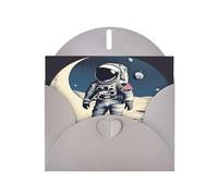 Biglietti di auguri con stampa astronauta sulla luna, con buste, vacanze, compleanni, matrimoni e tutte le occasioni