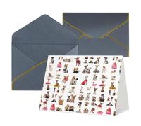 Biglietti di auguri con stampa carlino chihuahua per tutte le occasioni, interno bianco, con busta, adatti per amici e familiari