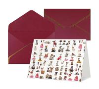 Biglietti di auguri con stampa carlino chihuahua per tutte le occasioni, interno bianco, con busta, adatti per amici e familiari