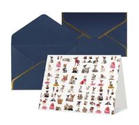 Biglietti di auguri con stampa carlino chihuahua per tutte le occasioni, interno bianco, con busta, adatti per amici e familiari