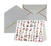 Biglietti di auguri con stampa carlino chihuahua per tutte le occasioni, interno bianco, con busta, adatti per amici e familiari